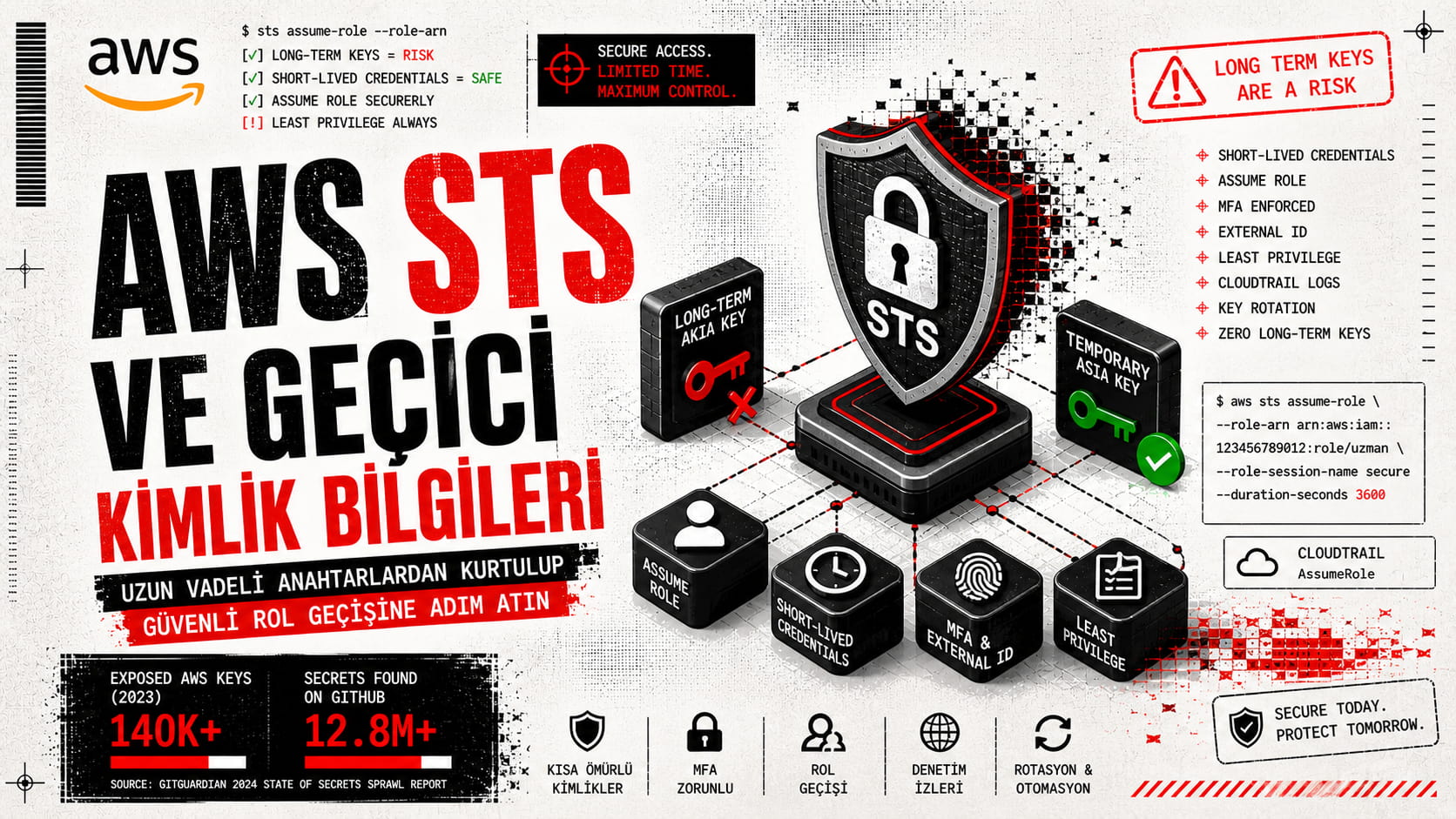 AWS STS ve Geçici Kimlik Bilgileri: Uzun Vadeli Anahtarlardan Kurtulup Güvenli Rol Geçişine Adım Atın